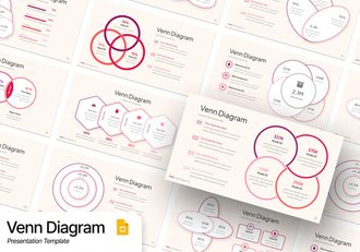 紫红渐变文氏图维恩图形PPT模板 - 顶尖PPT