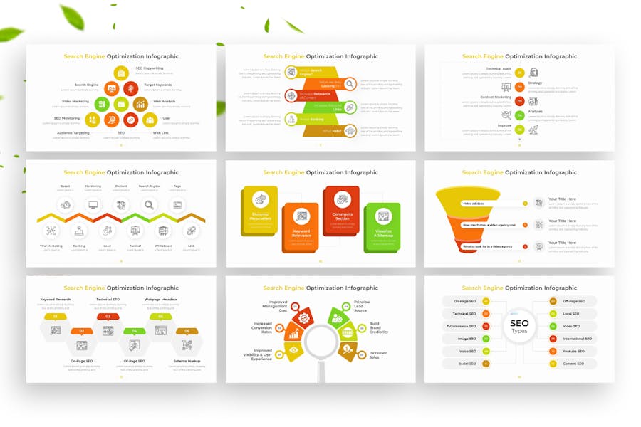 搜索引擎优化信息图表PPT模板 - 顶尖PPT
