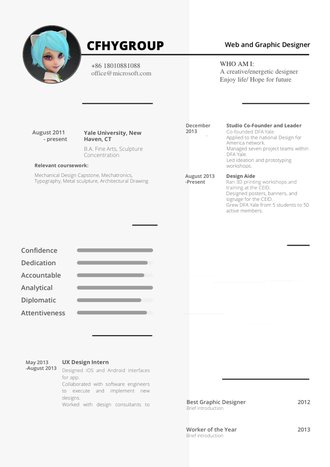 简约文艺英文简历模板 - 顶尖PPT