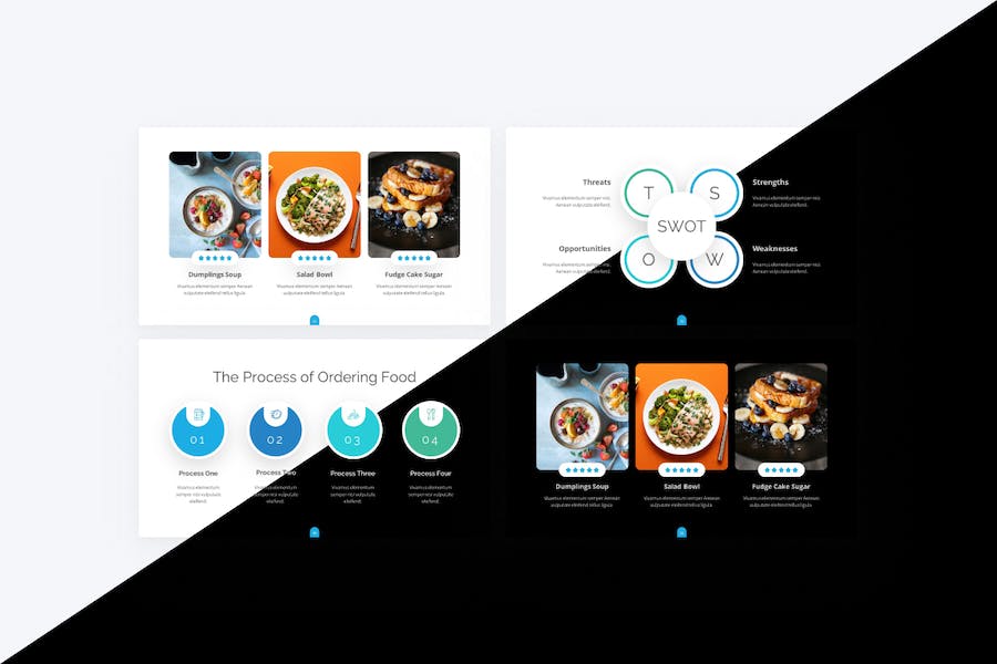 婴儿营养膳食蓝色简单食品keynote模板 - 顶尖PPT