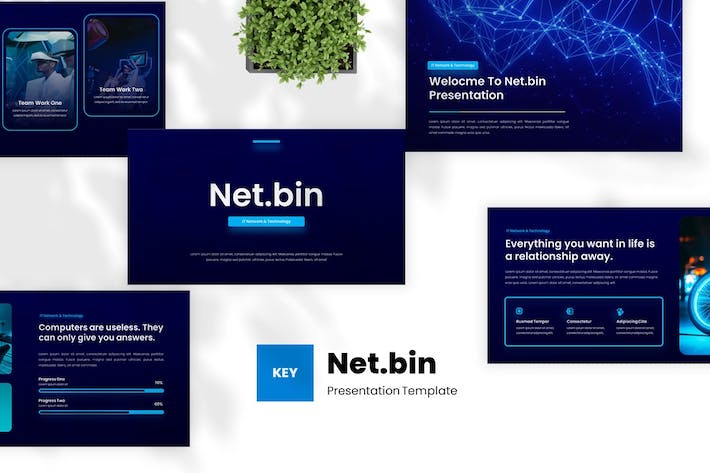 网络技术信息化应用讲述Keynote模板 - 顶尖PPT