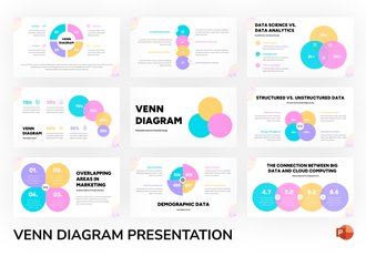 彩色文氏图维恩图形PPT模板 - 顶尖PPT