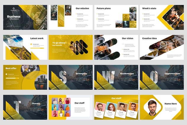 商业计划投资者提案信息图表PPT模板 - 顶尖PPT