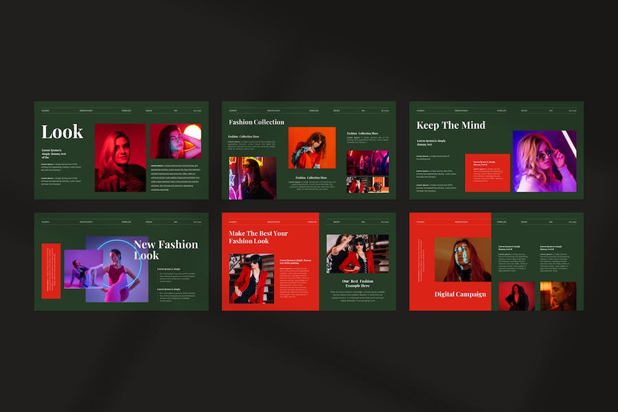 时尚杂志设计风格图片展示PPT模板 - 顶尖PPT