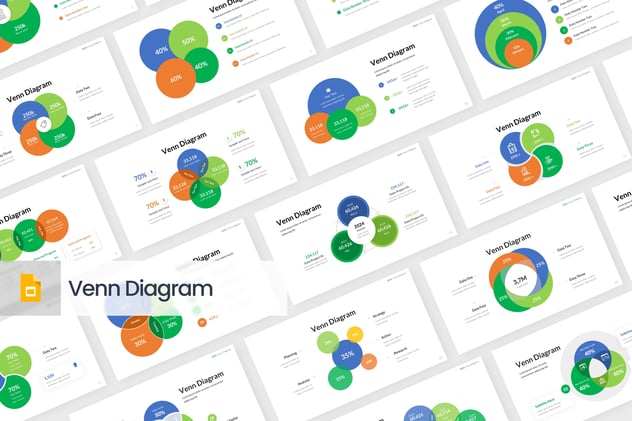 彩色文氏图维恩图PPT模板 - 顶尖PPT