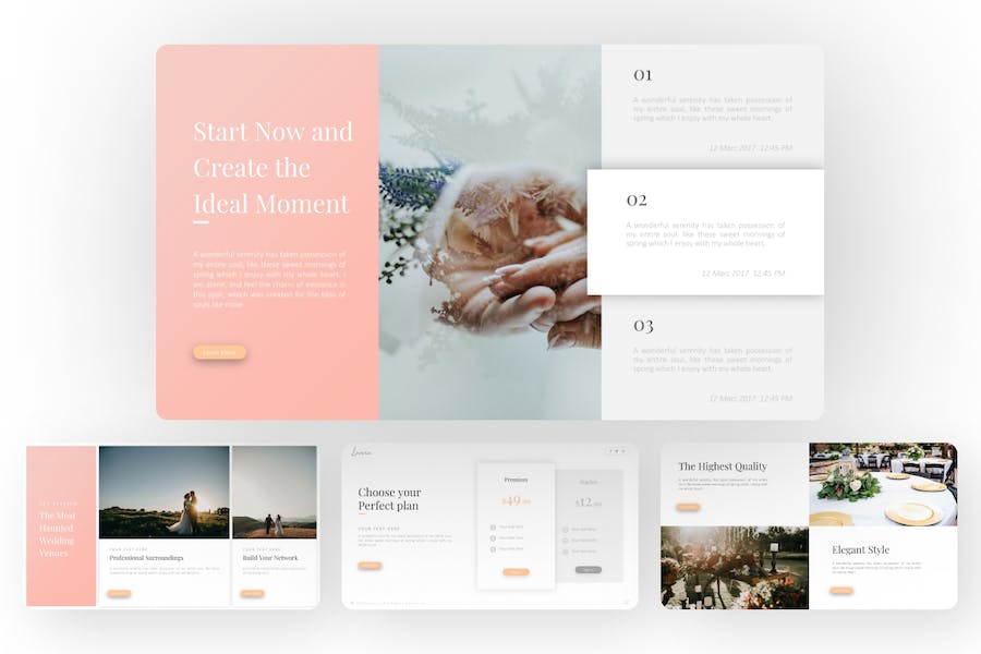 极简风格婚礼活动主题keynote模板 - 顶尖PPT