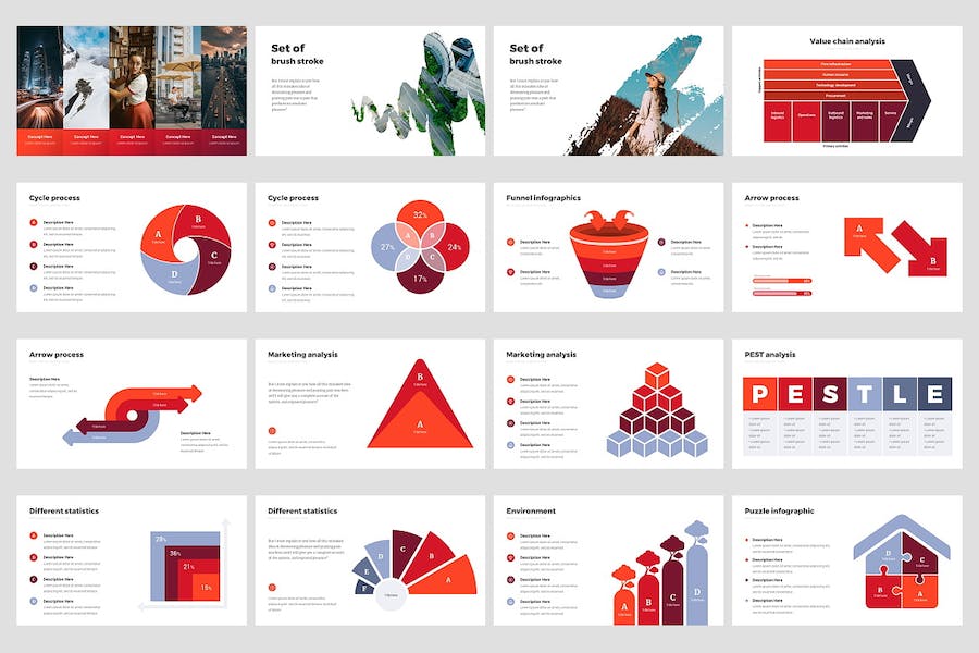 红色企业业务解决方案商业计划多用途keynote模板 - 顶尖PPT