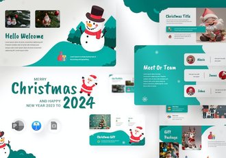 卡通插画圣诞老人圣诞节快乐圣诞PPT模板 - 顶尖PPT