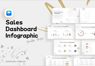 涂鸦风格数据信息图形keynote模板 - 顶尖PPT