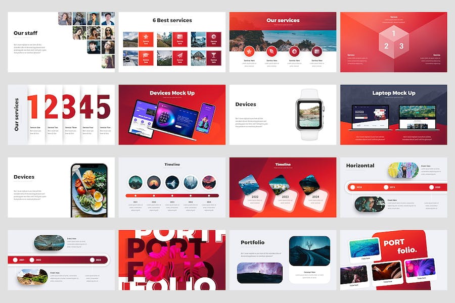 红色企业业务解决方案商业计划多用途keynote模板 - 顶尖PPT