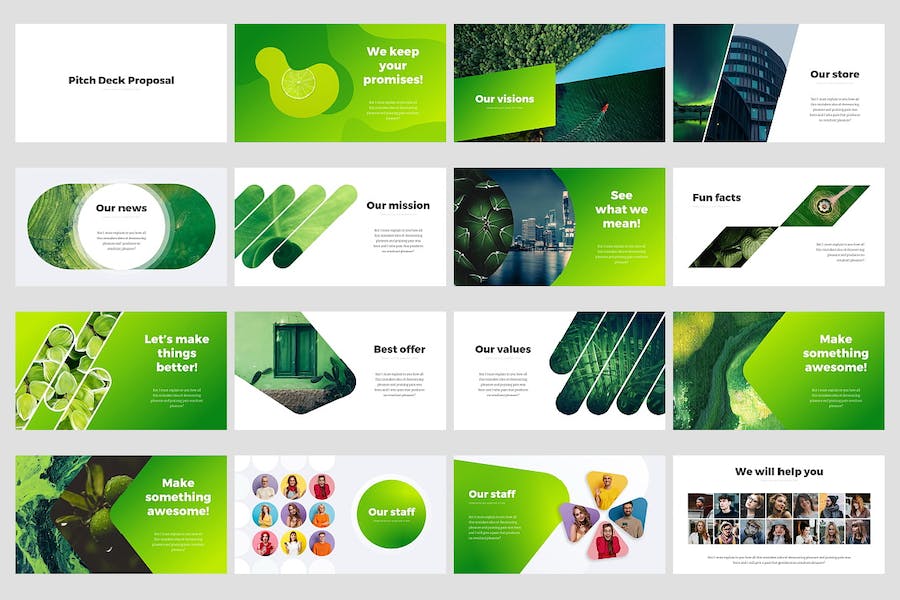 绿色业务合作企解决方案商业计划多用途keynote模板 - 顶尖PPT