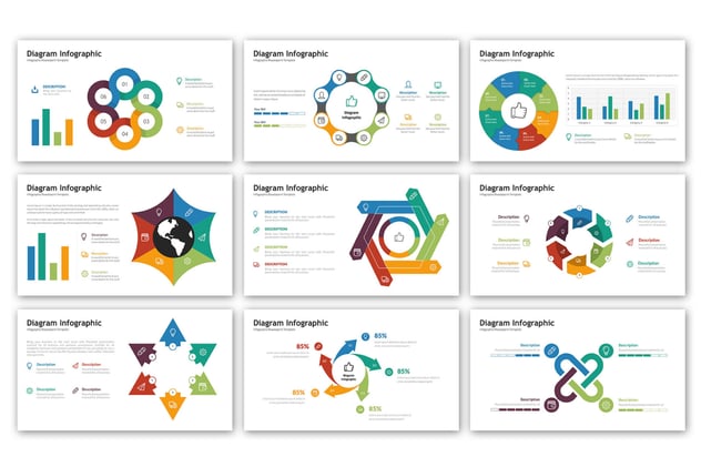 彩色环形关系图PPT模板 - 顶尖PPT
