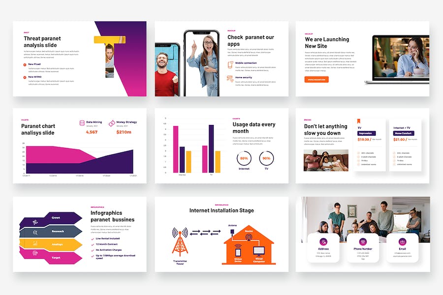 宽带电信网络keynote模板 - 顶尖PPT