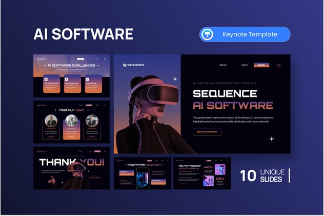 AI人工智能技术展示keynote模板 - 顶尖PPT