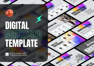 渐变风格数字营销策划PPT模板 - 顶尖PPT