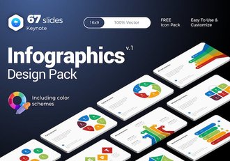 多色商务箭头信息图表keynote模板 - 顶尖PPT