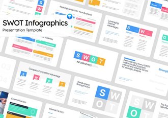 现代 SWOT 信息图形展示Keynote模板 - 顶尖PPT