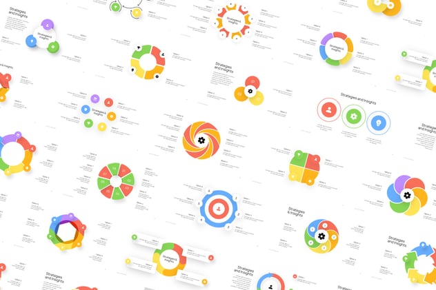 彩色循环箭头图形keynote模板 - 顶尖PPT