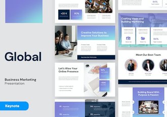 全球商务市场营销推广Keynote模板 - 顶尖PPT