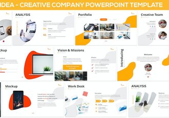 创意设计公司作品集品牌形象宣传PPT模板 - 顶尖PPT