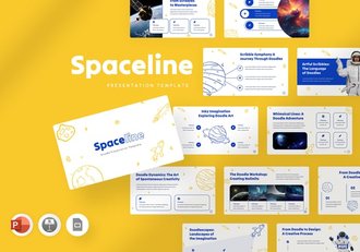 涂鸦创意宇宙科技PPT模板 - 顶尖PPT