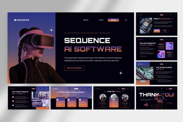 AI人工智能技术展示keynote模板 - 顶尖PPT