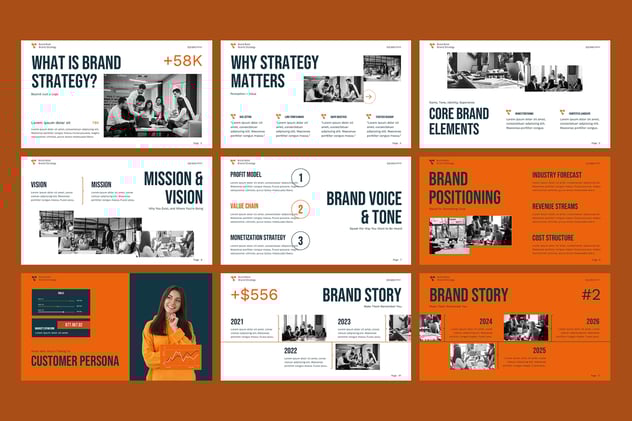 橙色现代企业发展战略PPT模板 - 顶尖PPT