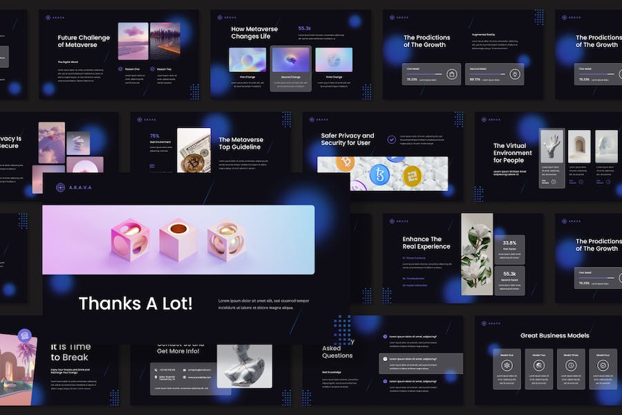 虚拟世界讲述展示应用创新体验Keynote模板 - 顶尖PPT