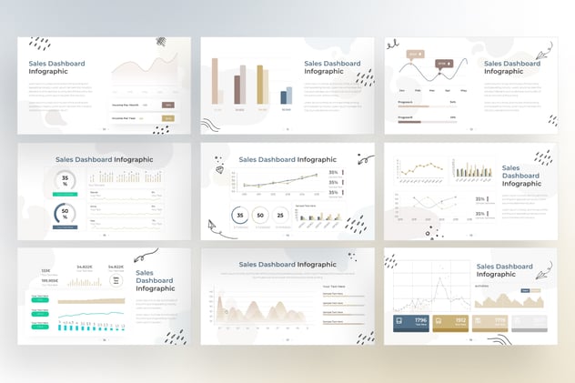 涂鸦风格数据信息图形keynote模板 - 顶尖PPT