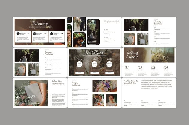 白棕色婚礼摄影PPT模板 - 顶尖PPT