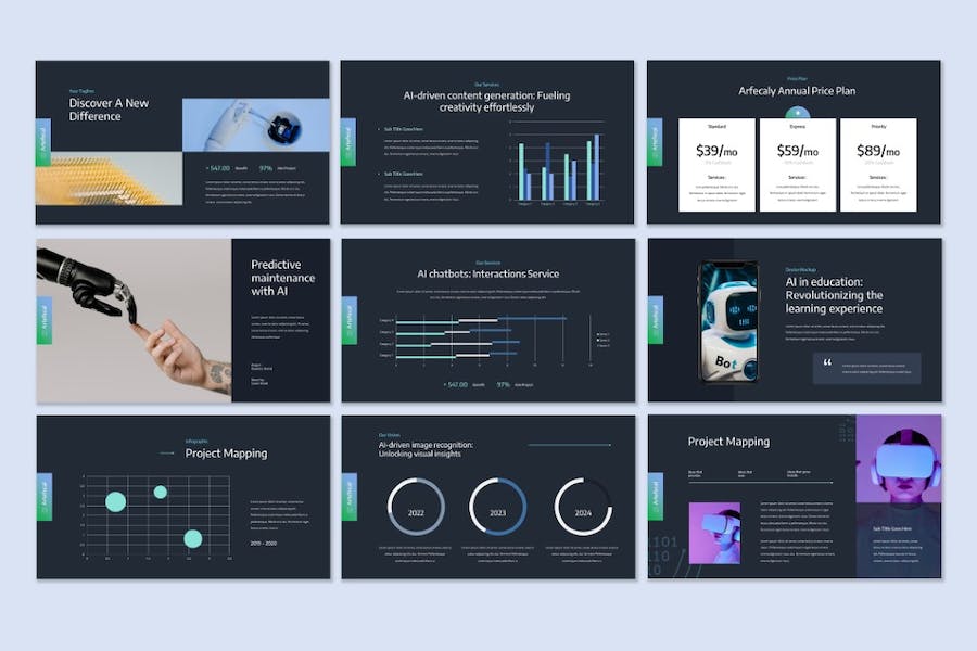 人工智能技术发展应用展示讲述方案PPT模板 - 顶尖PPT