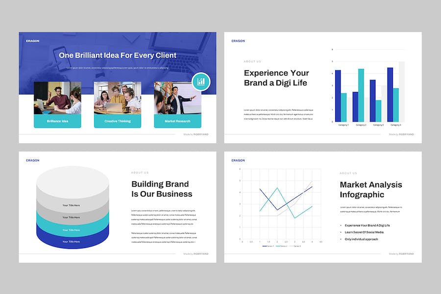 现代商务企业品牌形象视觉展示PPT模板 - 顶尖PPT