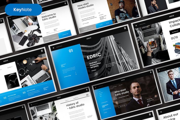 商务风格企业介绍展示keynote模板 - 顶尖PPT