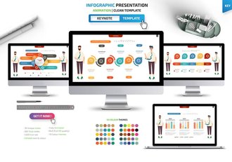 要点信息展示卡通人物图形keynote模板 - 顶尖PPT