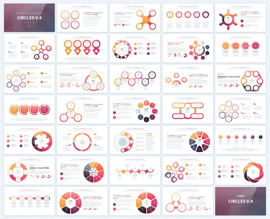 聚合图形要点信息图形圆圈图形图表keynote模板 - 顶尖PPT