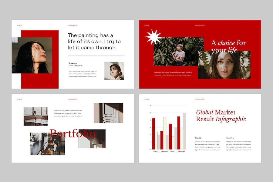 创意工作室作品展示Keynote模板 - 顶尖PPT