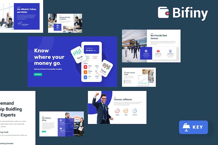 商务风格财务公司keynote模板 - 顶尖PPT