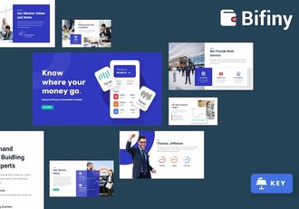 商务风格财务公司keynote模板 - 顶尖PPT