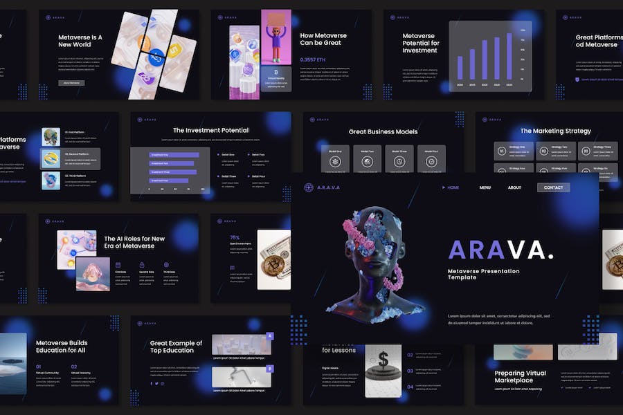 虚拟世界讲述展示应用创新体验Keynote模板 - 顶尖PPT