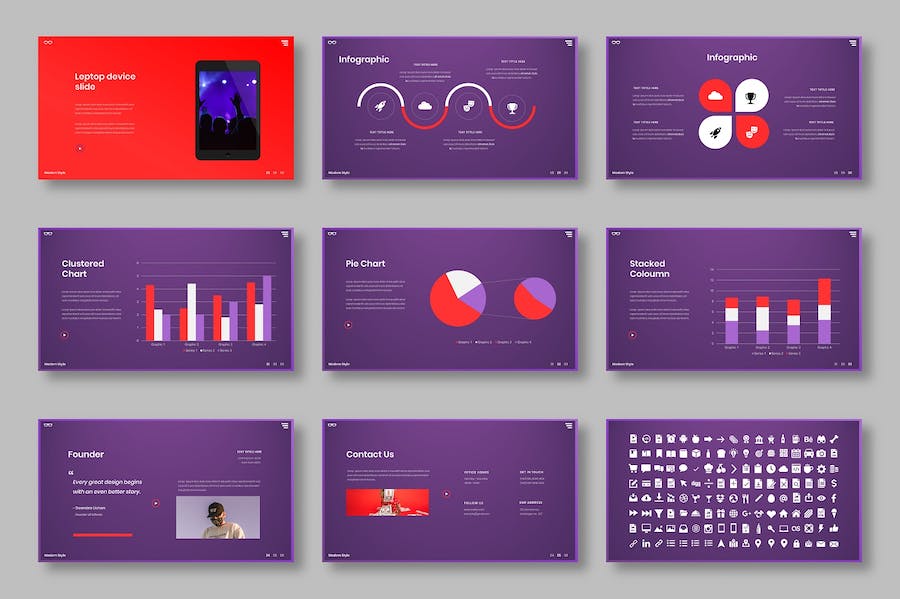 创意视觉设计商务项目展示PPT模板 - 顶尖PPT