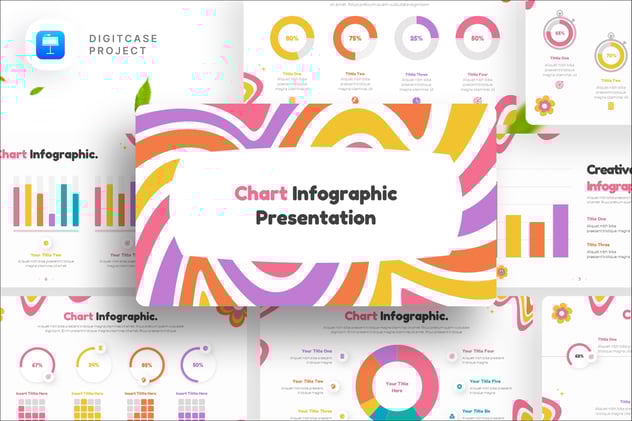 彩色信息图表设计Keynote模板 - 顶尖PPT