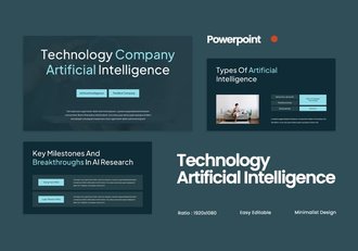 暗青色人工智能演示PPT模板 - 顶尖PPT