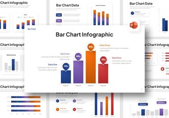 彩色多种样式条形图PPT模板 - 顶尖PPT