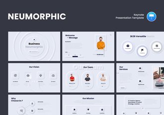 新拟态风格商务简介keynote模板 - 顶尖PPT