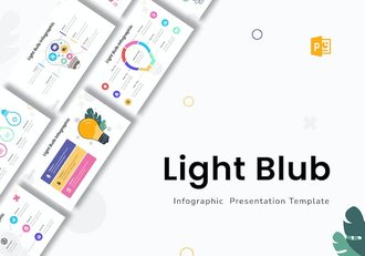 创意彩色灯泡造型信息图形PPT模板 - 顶尖PPT
