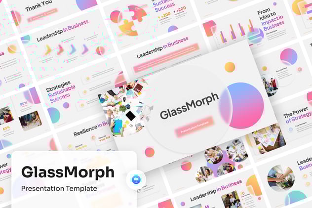 玻璃态设计风格keynote模板 - 顶尖PPT