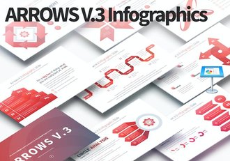 红色箭头指向信息图形keynote模板 - 顶尖PPT