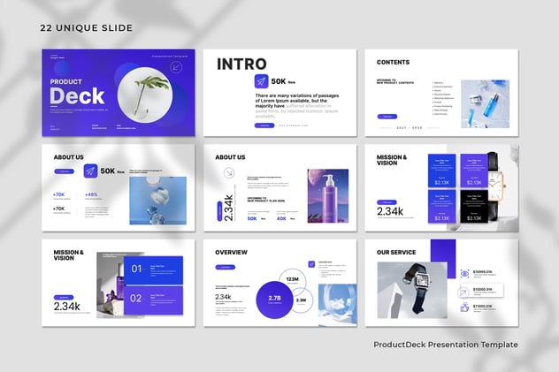 产品展示宣传蓝色keynote模板 - 顶尖PPT