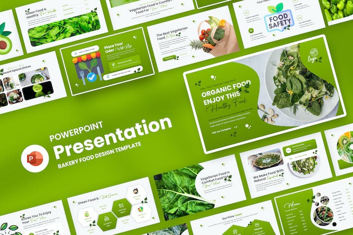 绿色有机蔬菜宣传展示PPT模板 - 顶尖PPT