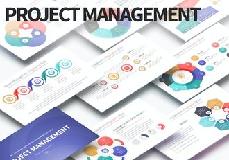 彩色步骤图要点图环形信息图形PPT模板 - 顶尖PPT